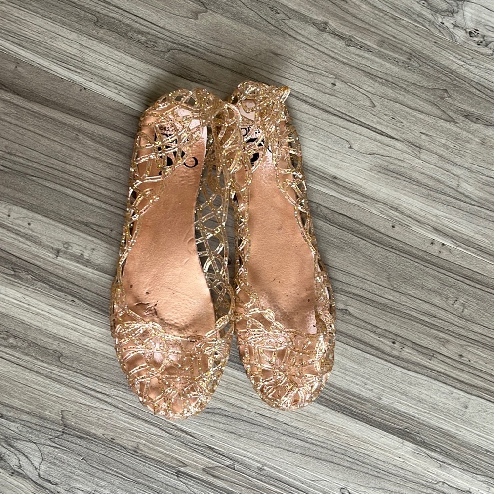 glitter jelly shoes
